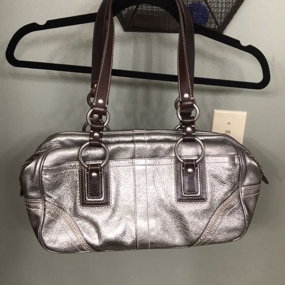 Coach Bags Authentic Coach Bag Gently Used Silver Metallic Poshmark